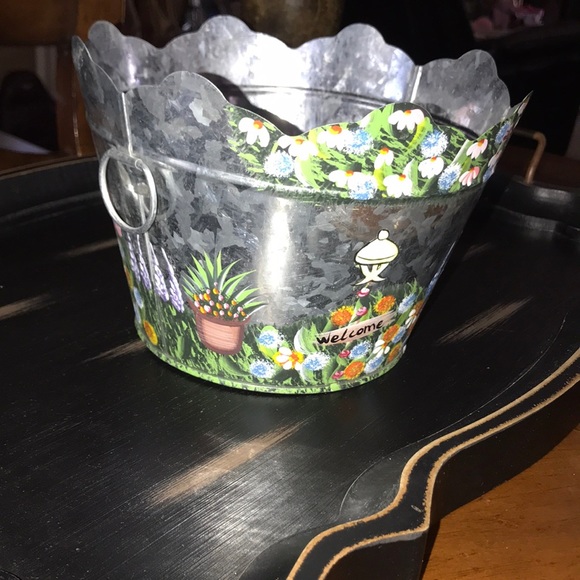New Set Of 3 Hand Painted Galvanized Buckets - Picture 2 of 7
